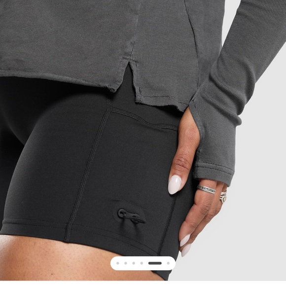 Gray Crop Boxy Long Sleeve Tee - Picture 3 of 4